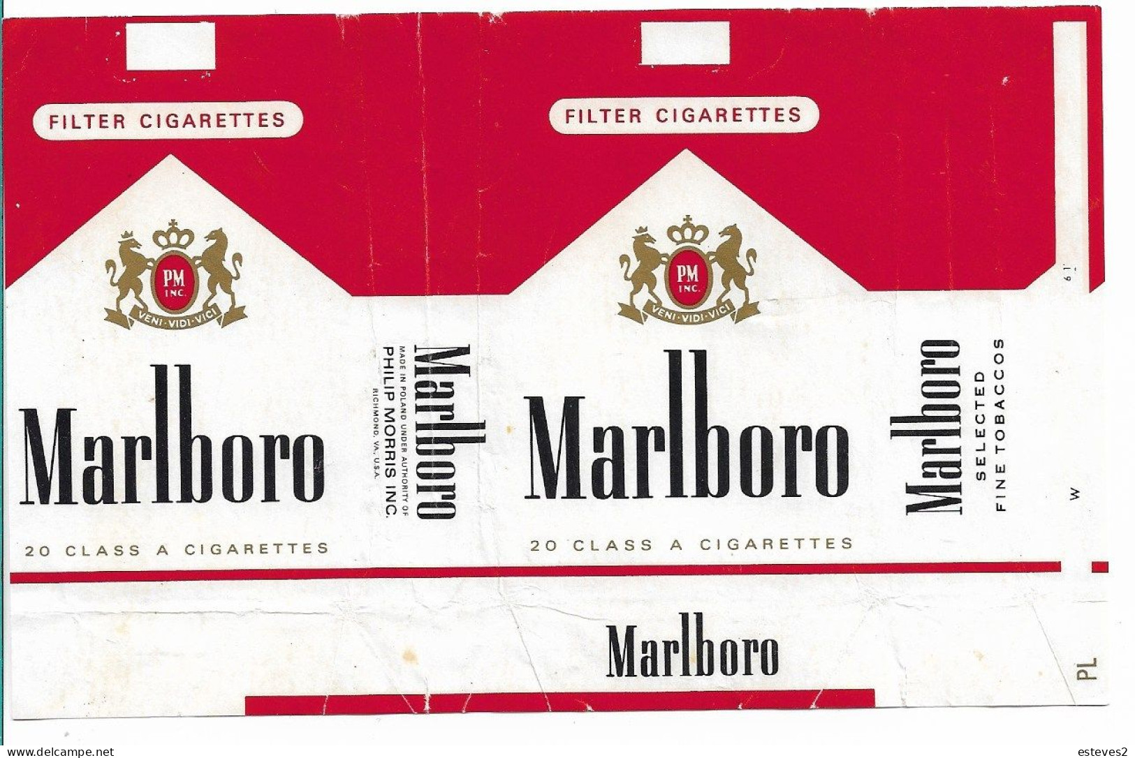 Poland   , MARLBORO   Empty Tobacco Paper Pack - Schnupftabakdosen (leer)