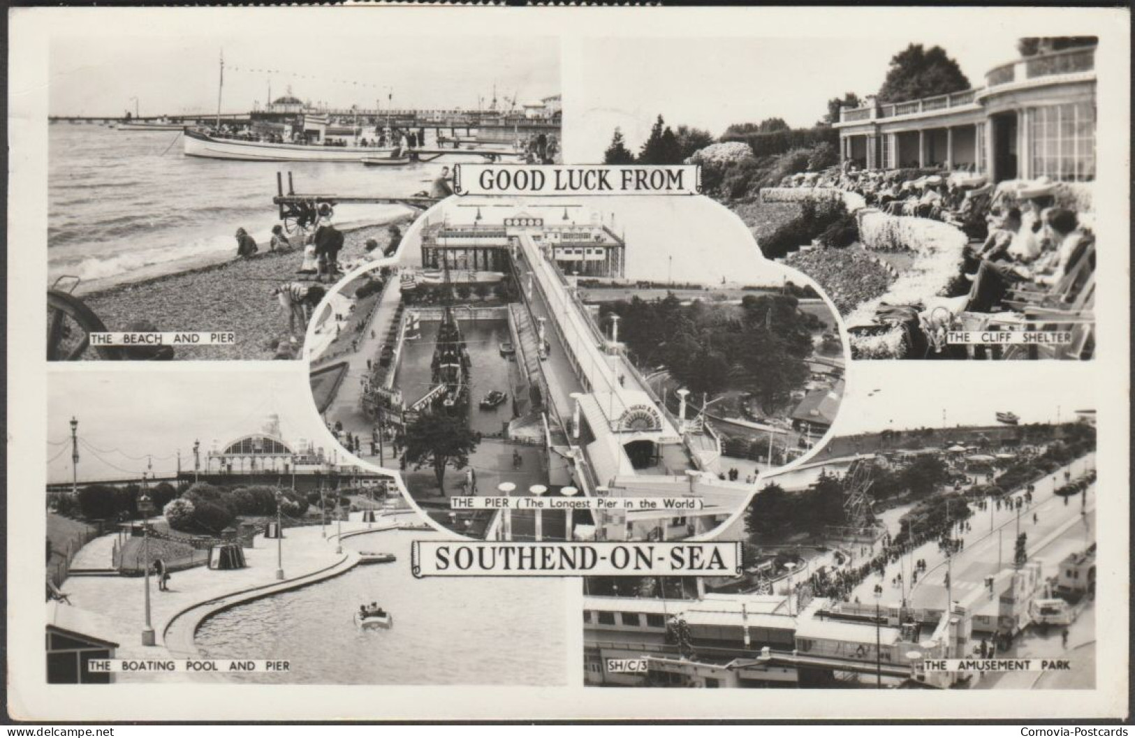 Good Luck From Southend-on-Sea, Essex, 1959 - Mason's RP Postcard - Southend, Westcliff & Leigh