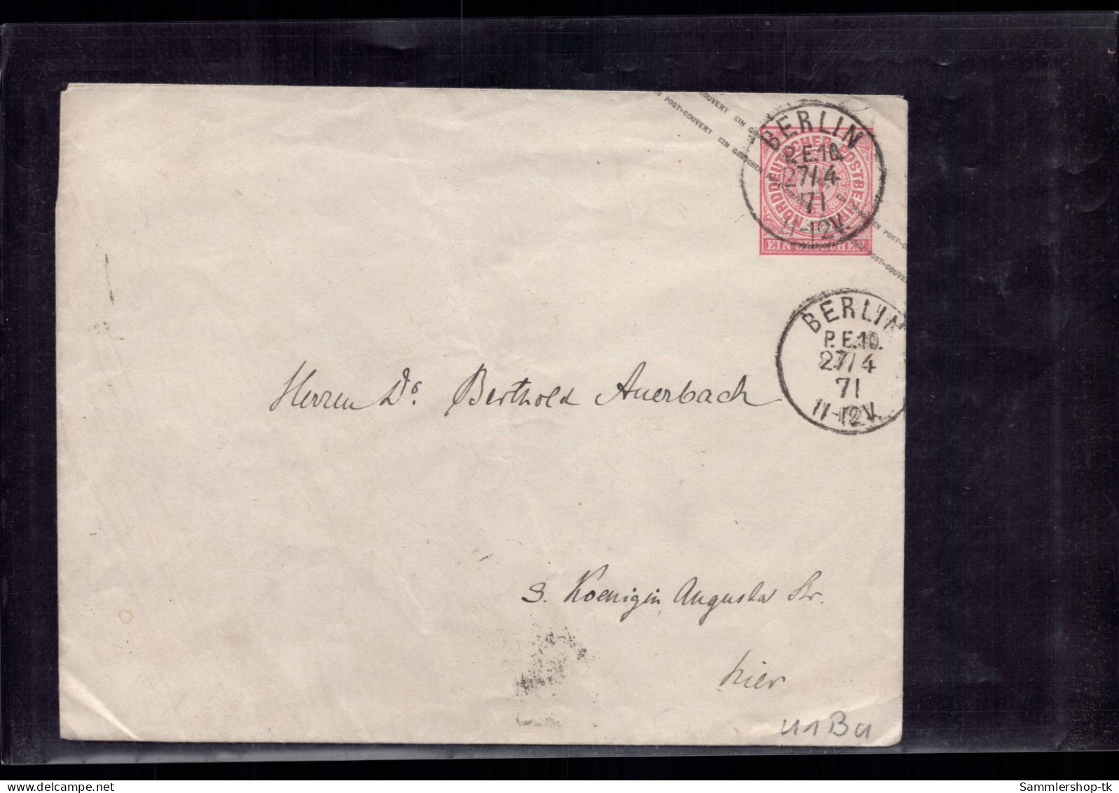 Ganzsache Norddeutscher Bund U1 - Berlin 1871 - Postal  Stationery