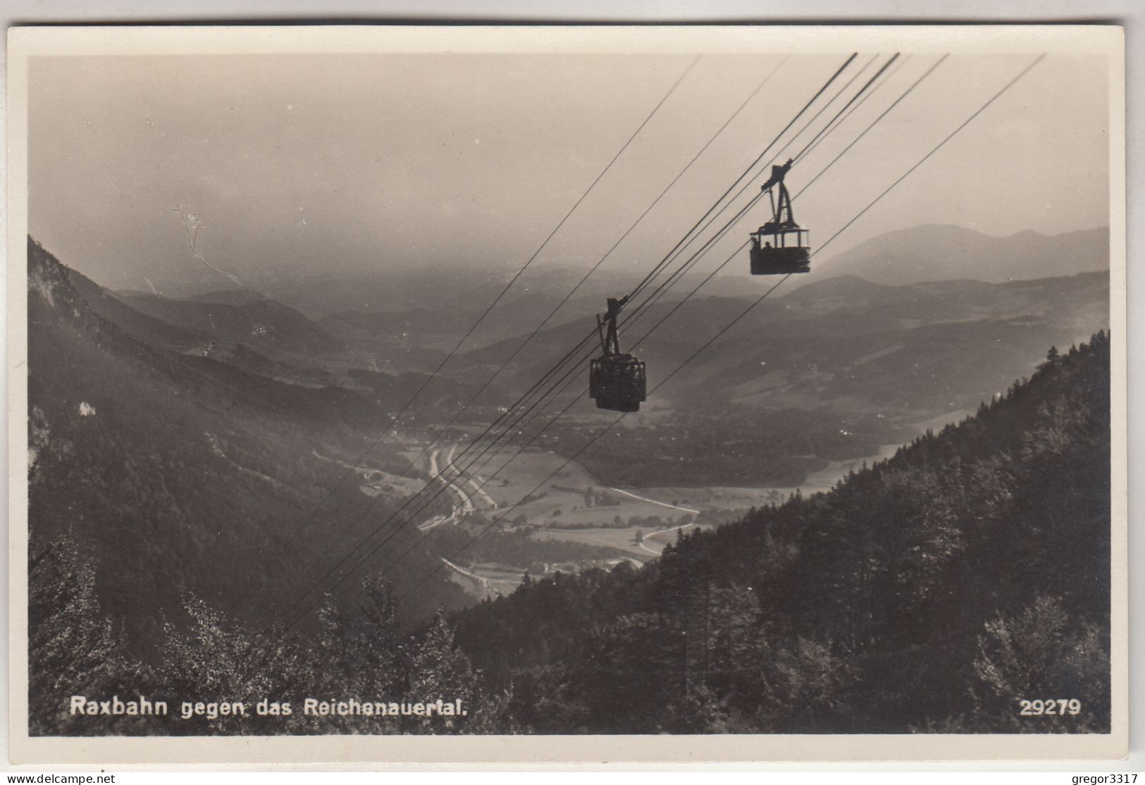 C6286) RAX - Raxbahn Gegen Das Reichenauertal Mit 2 Seilbahnen ALT 1931 - Raxgebiet