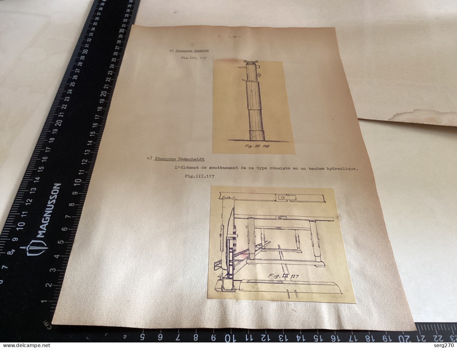 Ancien Dessin De Barrage,  Plan Et Dessin Technique, Barrage  Dessin Main 1950  étançon - Arbeitsbeschaffung