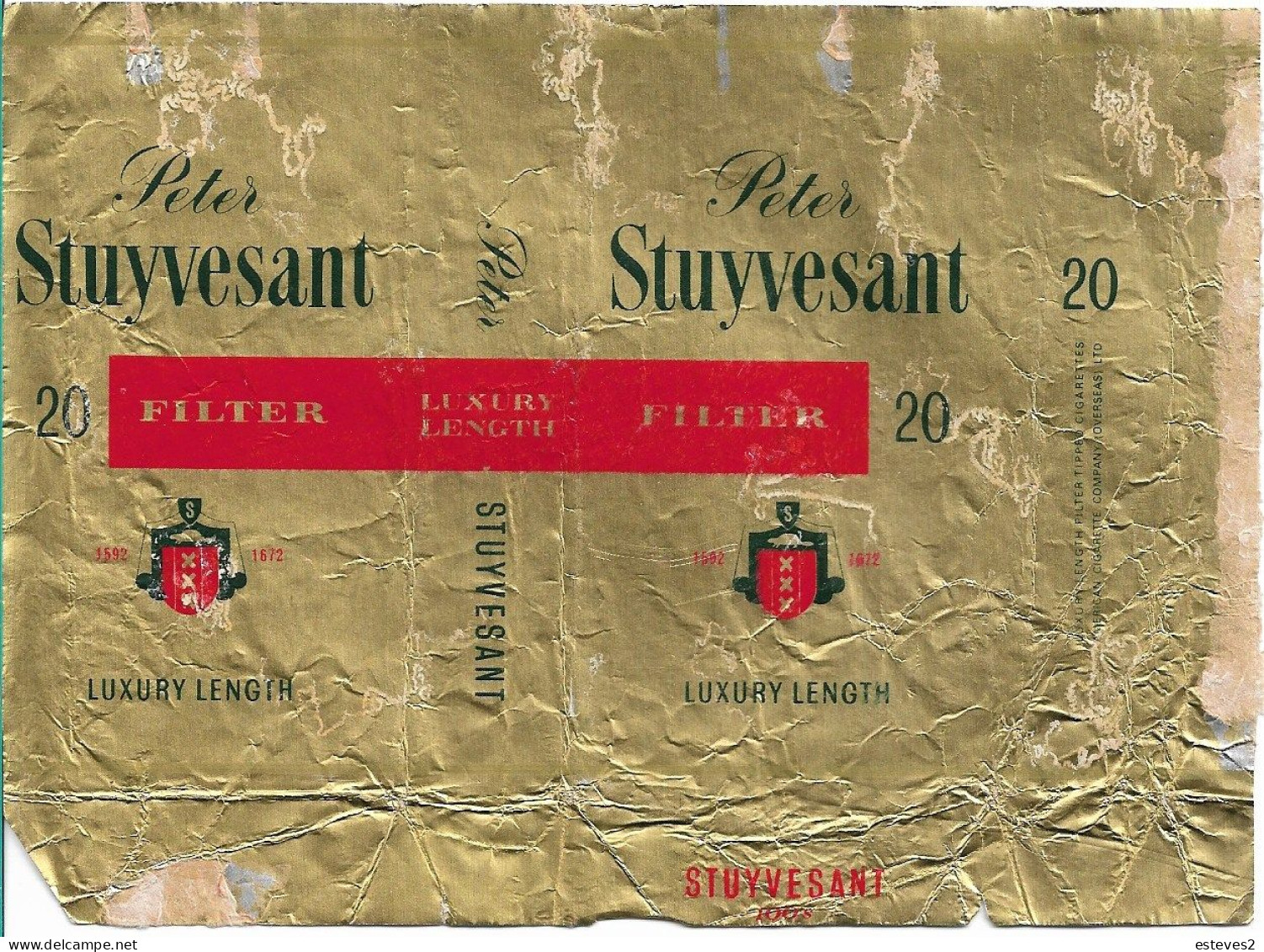 PETER STUYVESANT Luxury Length ,   Empty Tobacco Paper Pack - Boites à Tabac Vides