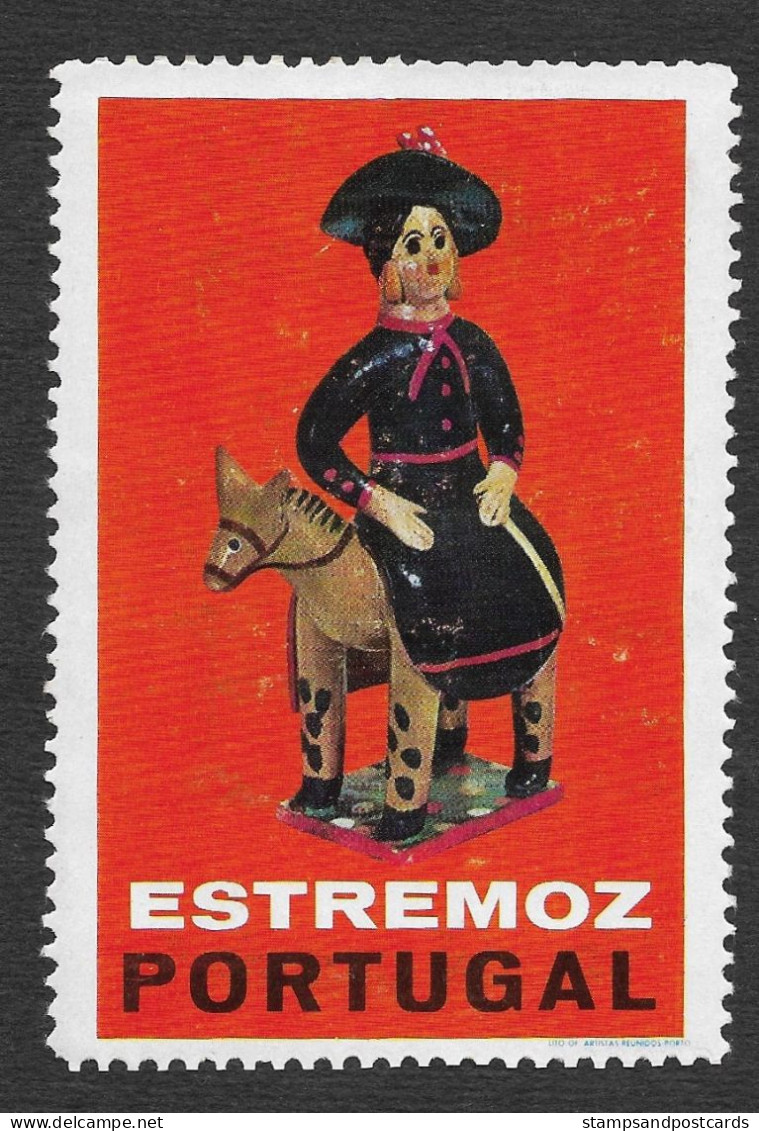 Portugal Grand Vignette Touristique Estremoz Alentejo Figurines Argile Clay Figures UNESCO Cinderella Poster Stamp - Ortsausgaben