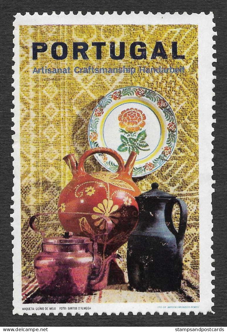 Portugal Grand Vignette Touristique Artisanat Ceramique Craftmanship Ceramics Cinderella Poster Stamp - Local Post Stamps