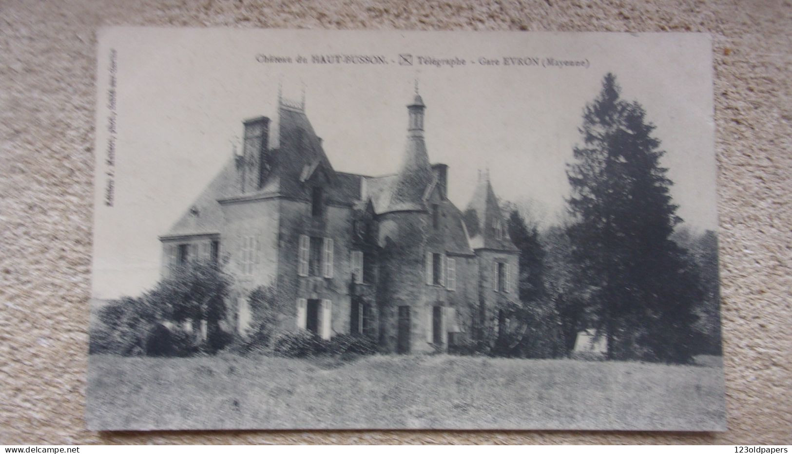 53 CHATEAU DU HAUT BUSSON TELEGRAPHE GARE EVRON 1914 - Evron