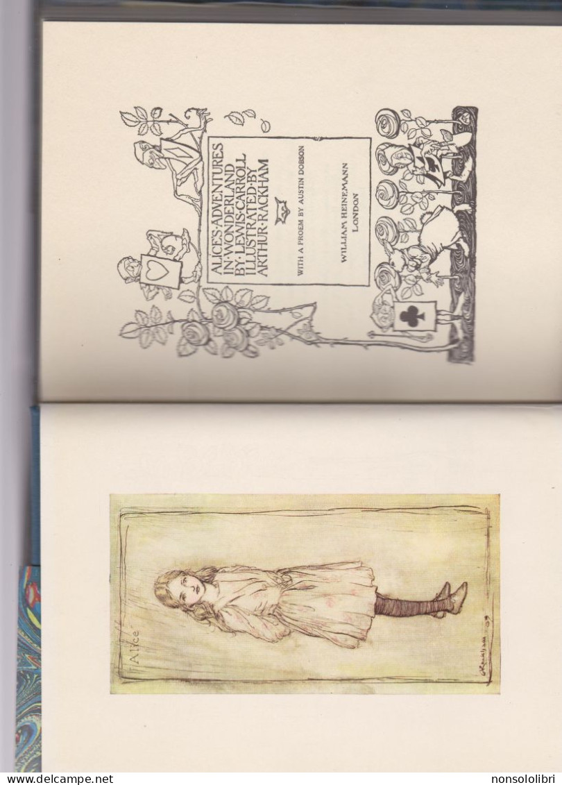 LIBRO :    ALICE'S ADVENTURES  IN  WONDERLAND, ILLUSTRED  RACKHAM , CON DEDICA E SOVRACOPERTA   1989 - Libri Illustrati