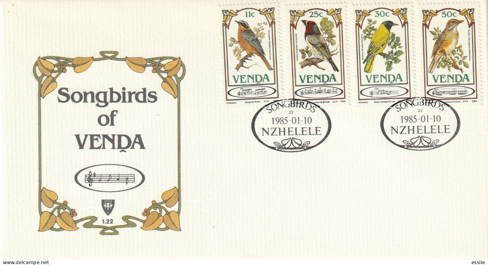 Venda - 1985 - Birds - Songbirds Vogel Singvolgel Of Venda - FDC 1.22 - Venda