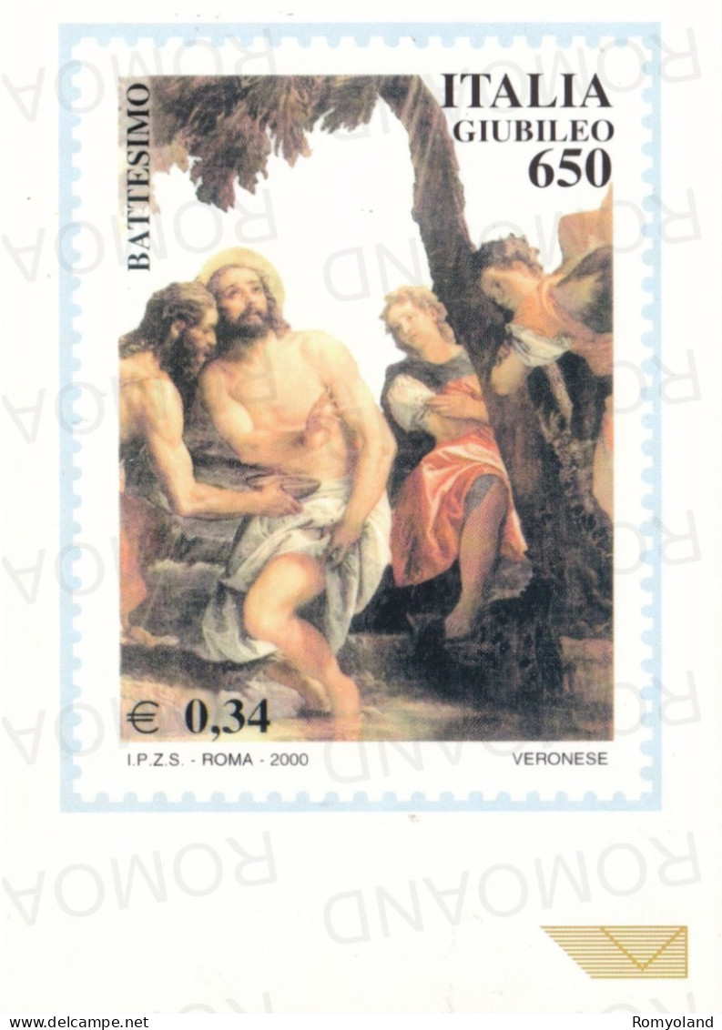 CARTOLINA  POSTE ITALIANE SpA.-DIVISIONE FILATELIA-GIUBILEO 650-BATTESIMO-VERONESE-NON VIAGGIATA - Poste & Facteurs