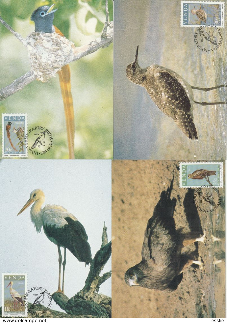 Venda - 1984 - Migratory Birds Zugvogel Vogel - Complete Set Maxi Maximum Cards - Venda