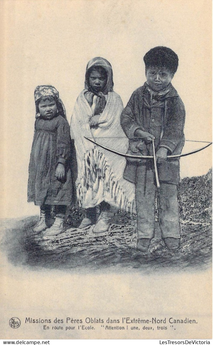 CANADA - Enfants - Missions Des Pères Oblats Dans L'Extrême Nord-Canadien - En Route Pour.. - Carte Postale Ancienne - Ohne Zuordnung