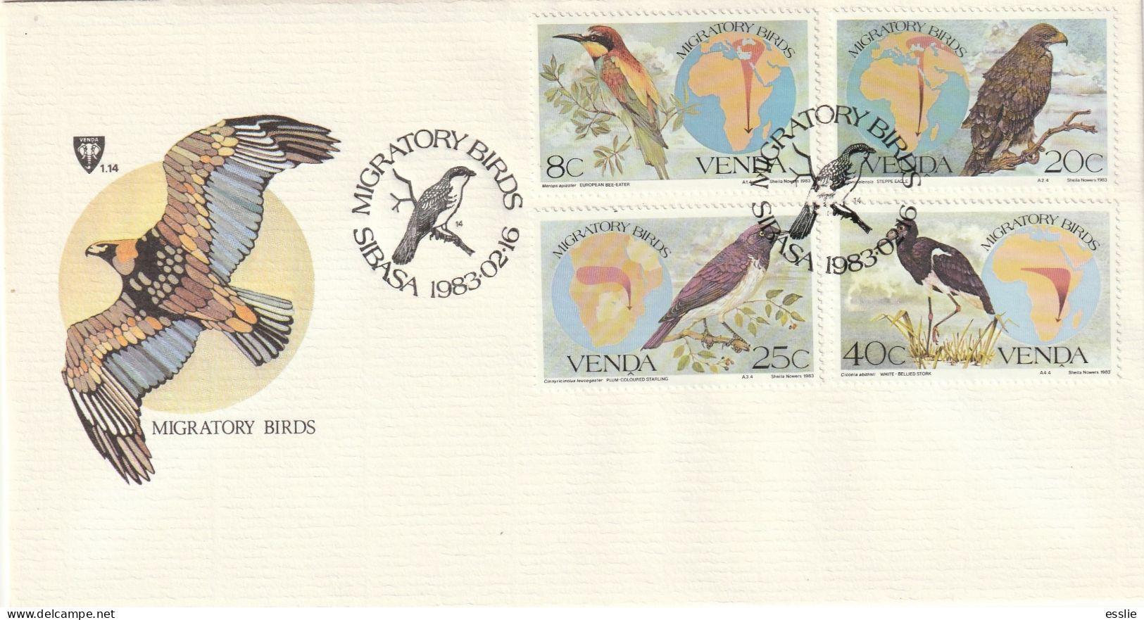 Venda - 1983 - Migratory Birds Vogel Zugvogel - Complete Set On FDC - Venda