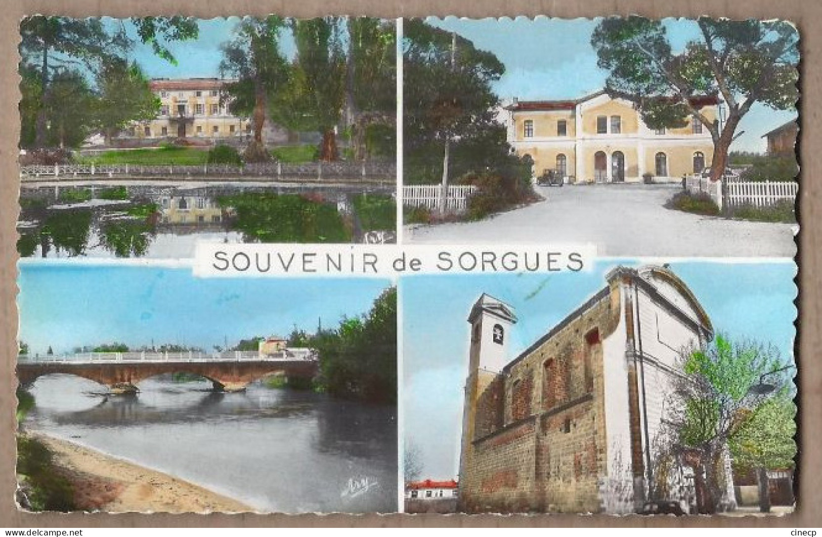 CPSM 84 - SORGUES - SOUVENIR De - TB CP Multivue Dont Jardin , Gare , Pont Sur L'Ouvèze , Eglise - Sorgues