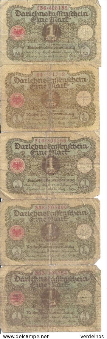 ALLEMAGNE 1 MARK 1920 VF P 58 ( 5 Billets ) - 1 Mark