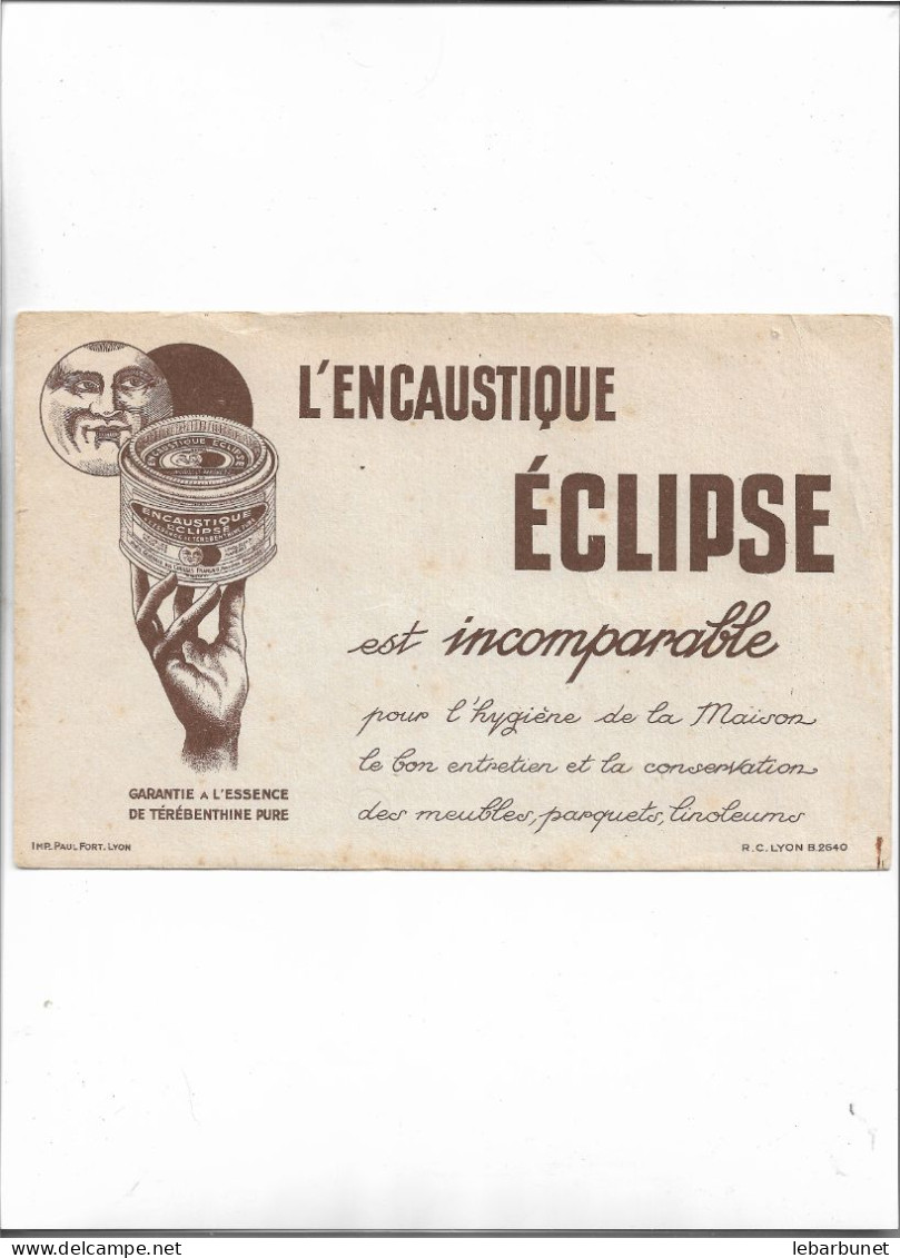 Buvard Ancien  L'Encaustique Eclipse Est Incomparable - E