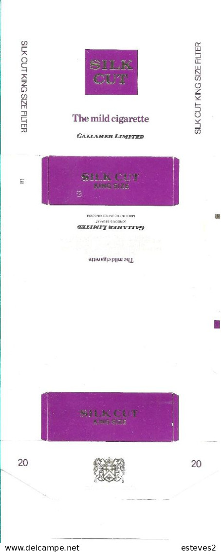 U.K. ,  United Kingdom , Great Britain , SILK CUT King Size  ,   Empty Tobacco  Pack - Schnupftabakdosen (leer)