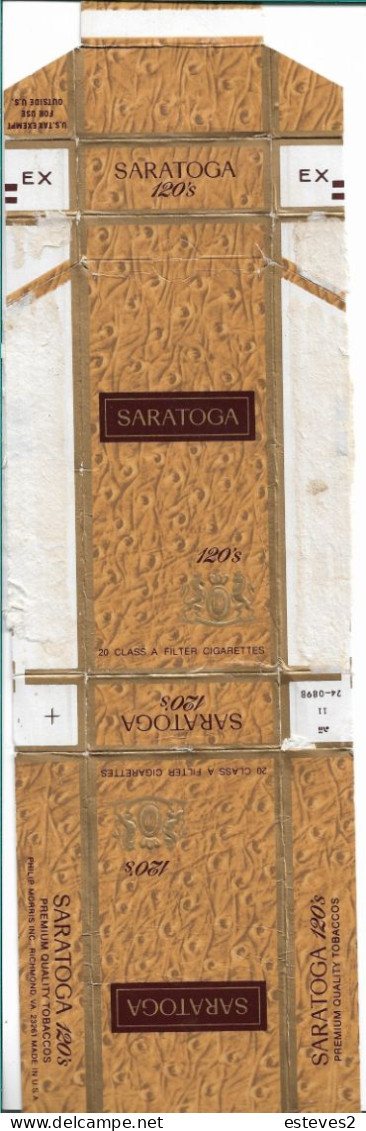 USA  ,  SARATOGA 120's  ,   Empty Tobacco  Pack - Schnupftabakdosen (leer)