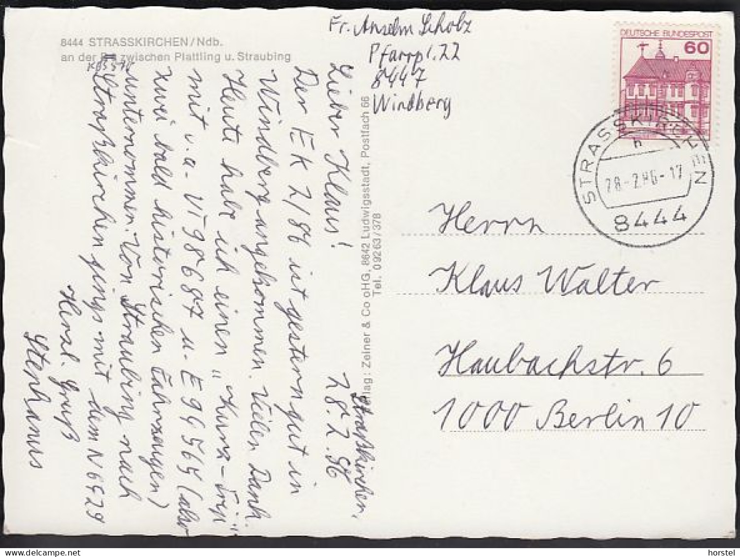 D-94342 Straßkirchen - Niederbayern - Alte Ansichten - Freibad - Schwimmbad - TEXACO Tankstelle - Nice Stamp - Straubing