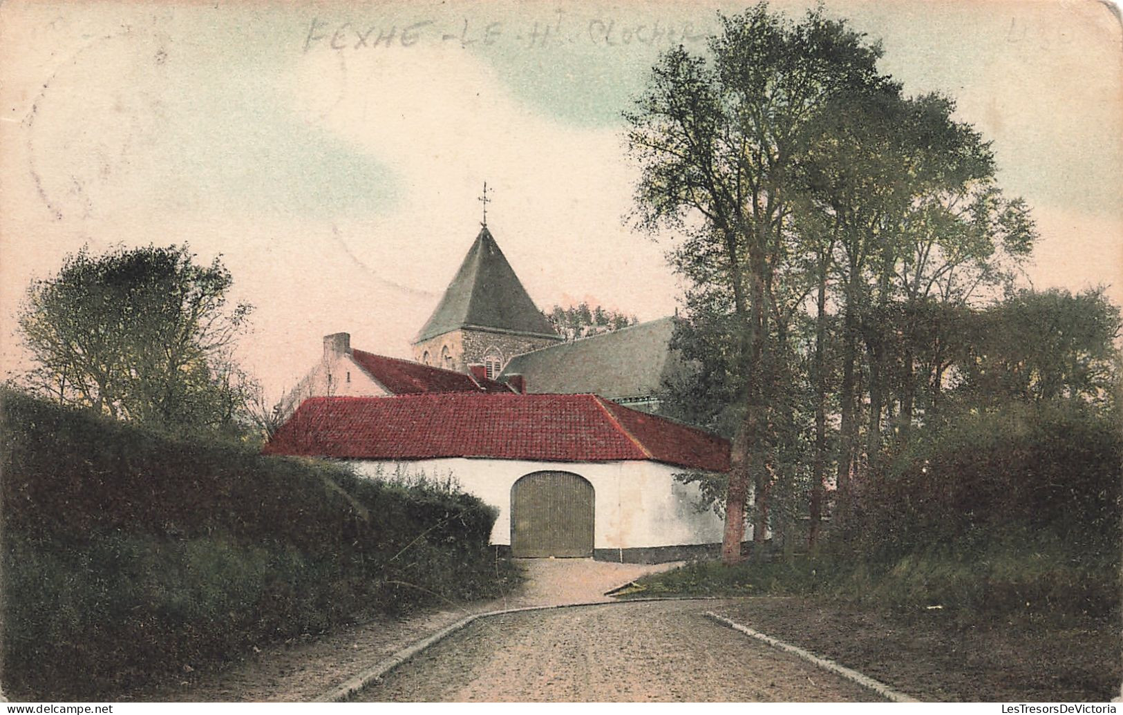 Belgique - Fexhe Le Haut Clocher - Chemin De L'église - St An Belge Phototypie - Colorisé - Carte Postale Ancienne - Waremme