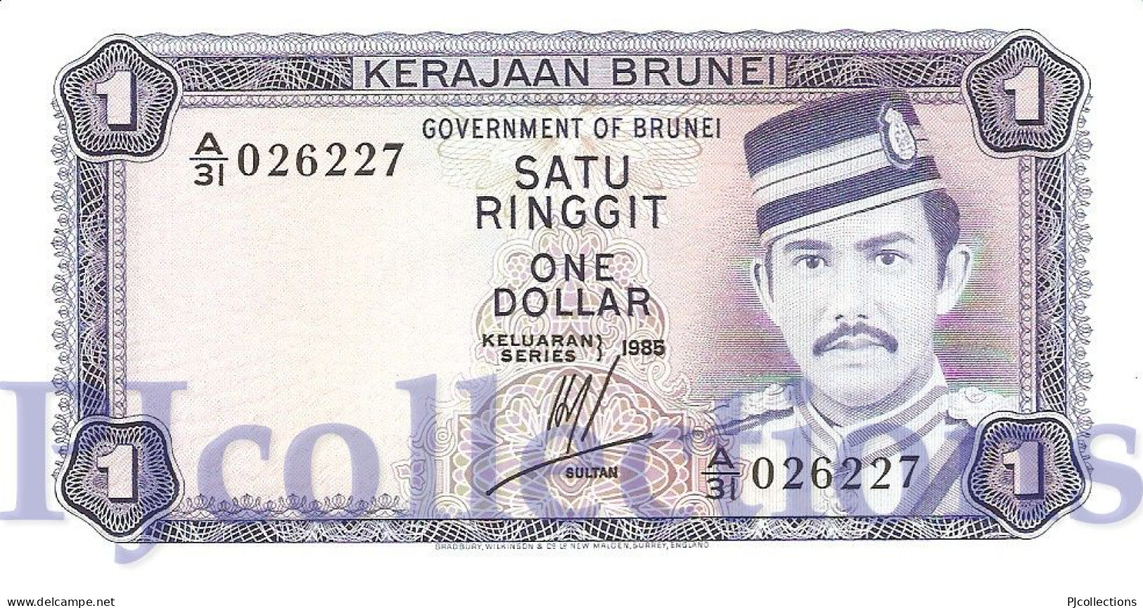 BRUNEI 1 RINGGIT 1985 PICK 6c UNC - Brunei