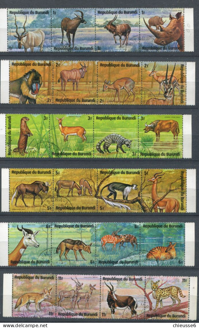 Burundi Ob N° 645 à 668 - PA 368 à 891 - Animaux D' Afrique - Used Stamps