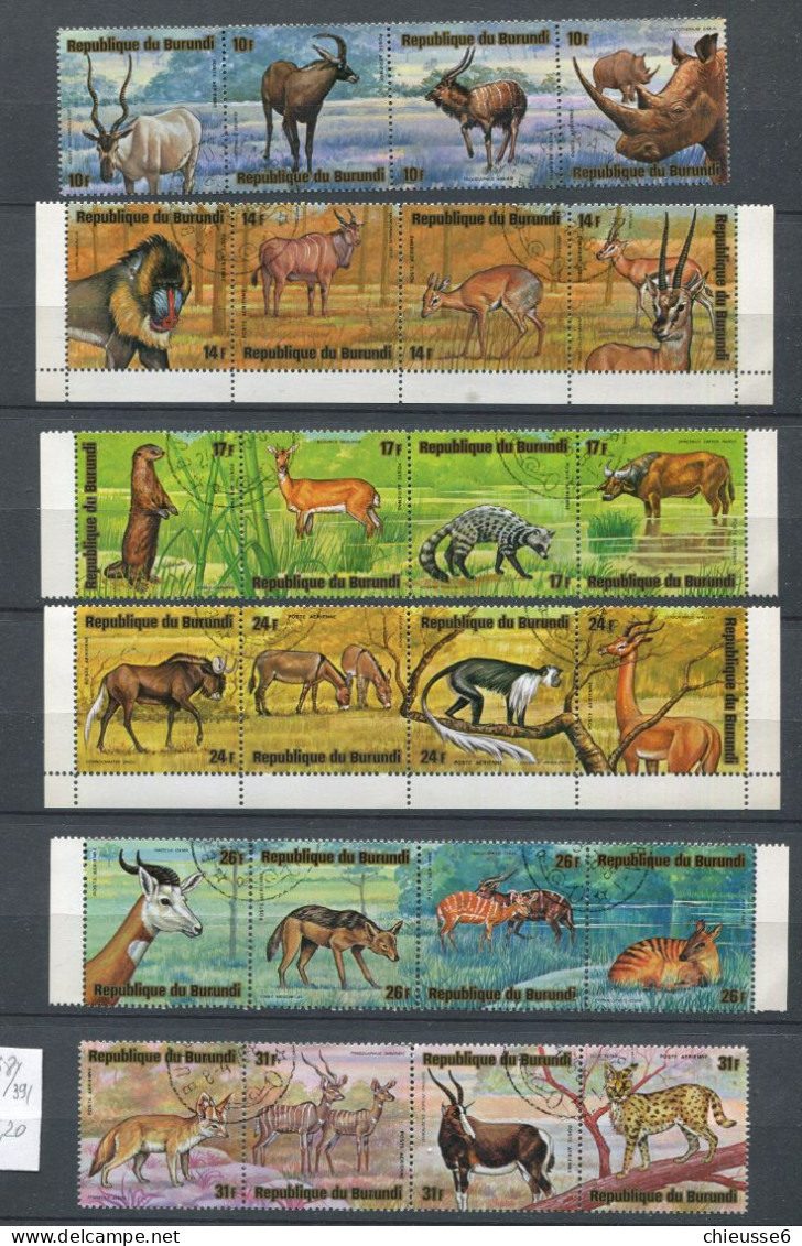 Burundi Ob N° 645 à 668 - PA 368 à 891 - Animaux D' Afrique - Used Stamps