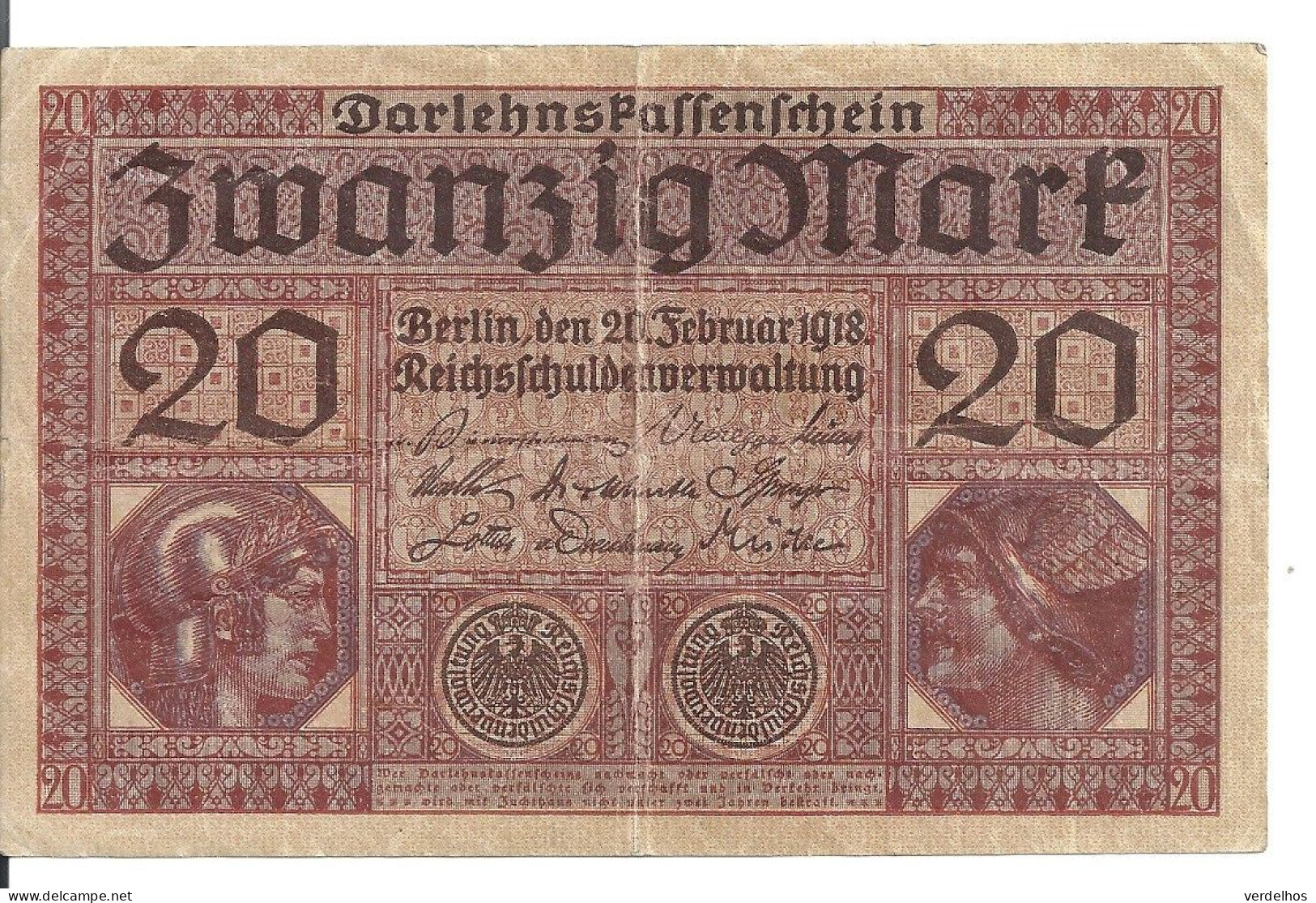 ALLEMAGNE 20 MARK 1918 VF P 57 - 20 Mark