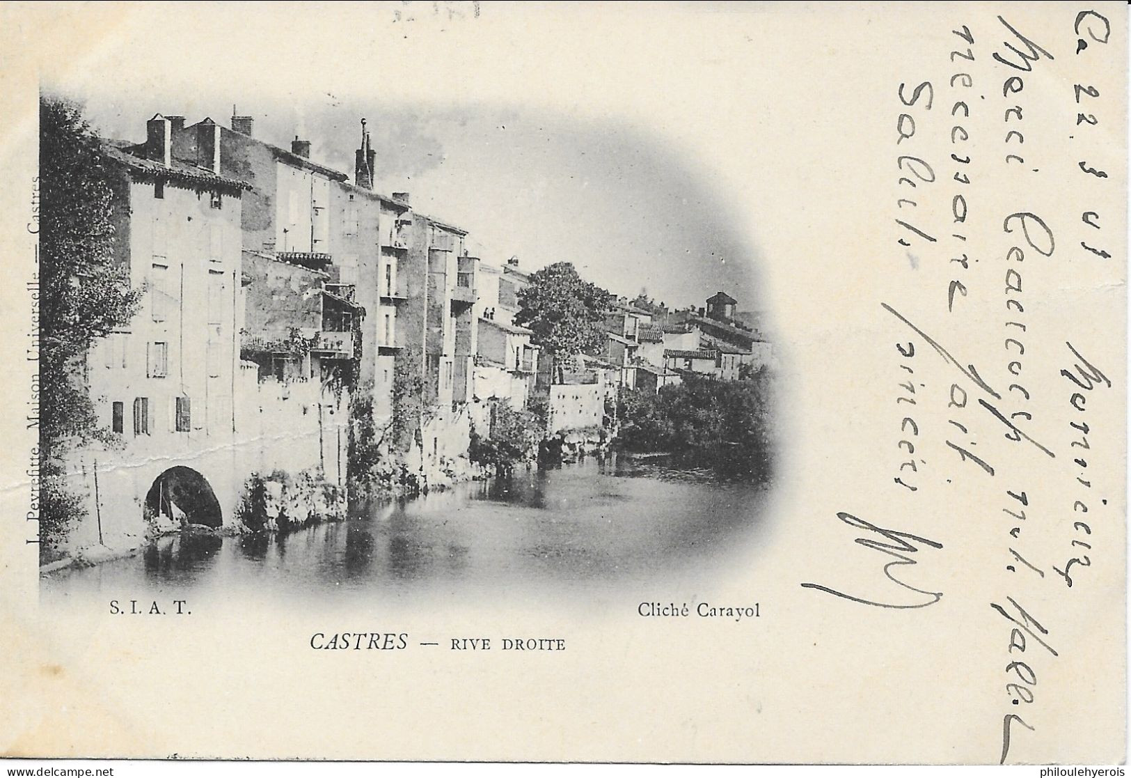 CPA 81 CASTRES Rive Droite 1903 - Castres