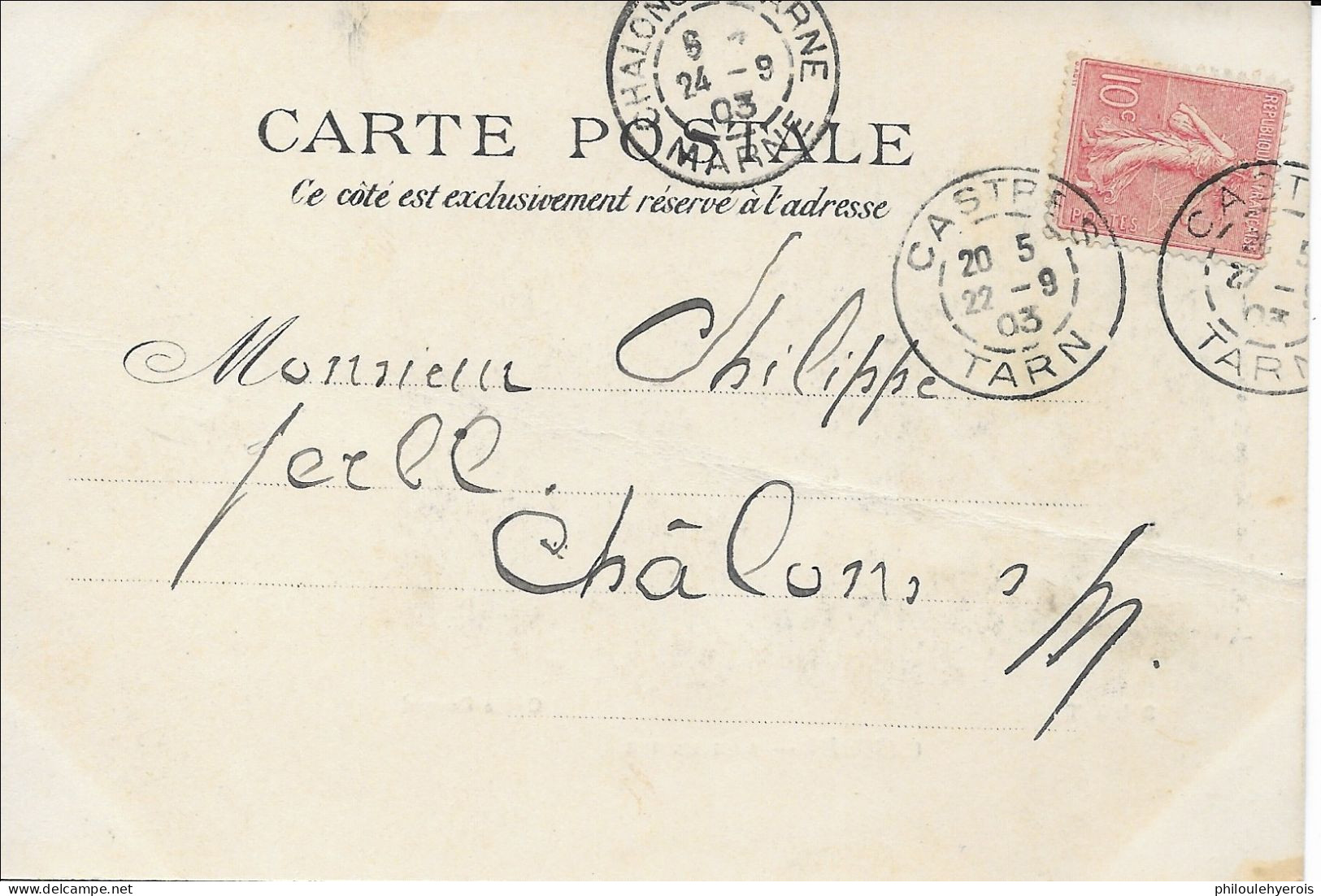 CPA 81 CASTRES Rive Droite 1903 - Castres
