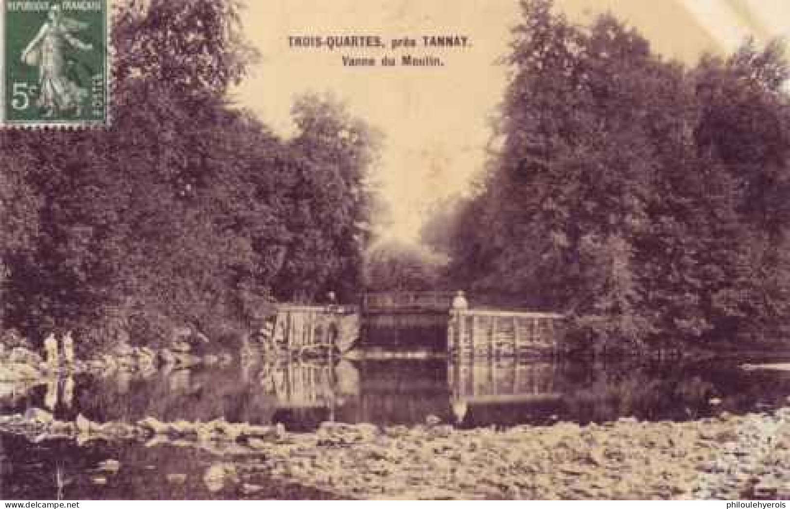 CPA 58 TANNAY -  TROIS-QUARTES Vanne Du Moulin En 1912 - Tannay