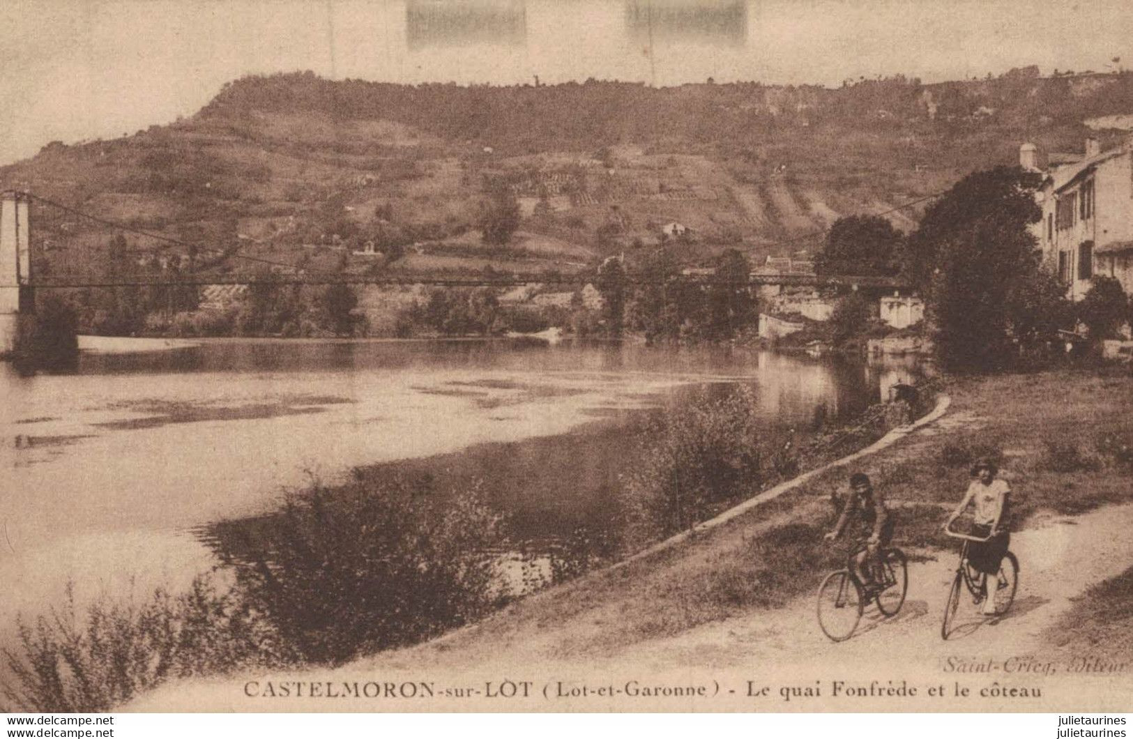 47 CASTELMORON SUR LOT LE QUAI FONFREDE ET LE COTEAU CPA BON ETAT - Castelmoron