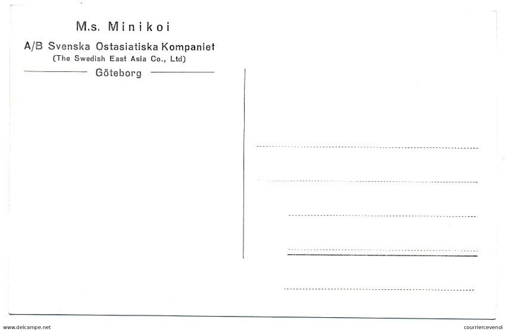 CPSM - "M.S. MINIKOI" - Swedish East Asia Co, Ltd - Göteborg - Comercio