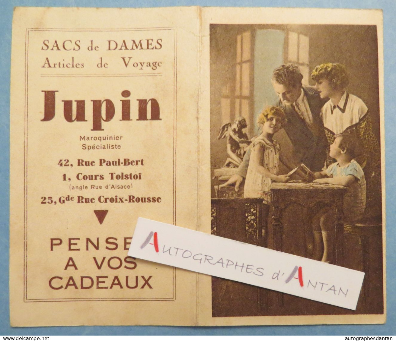 ● Calendrier 1930 JUPIN à Lyon Sacs De Dames Articles De Voyage Maroquinier Rue Croix Rousse & Paul Bert + Cours Tolstoi - Petit Format : 1921-40