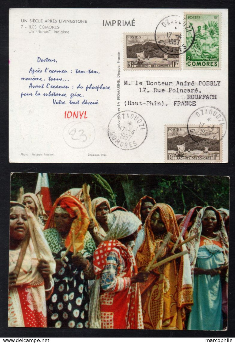 DEAR DOCTOR - IONYL / 1957 COMORES - DZAOUDZI - CP PUBLICITAIRE MEDICALE ==> FRANCE  (ref DD252) - Covers & Documents