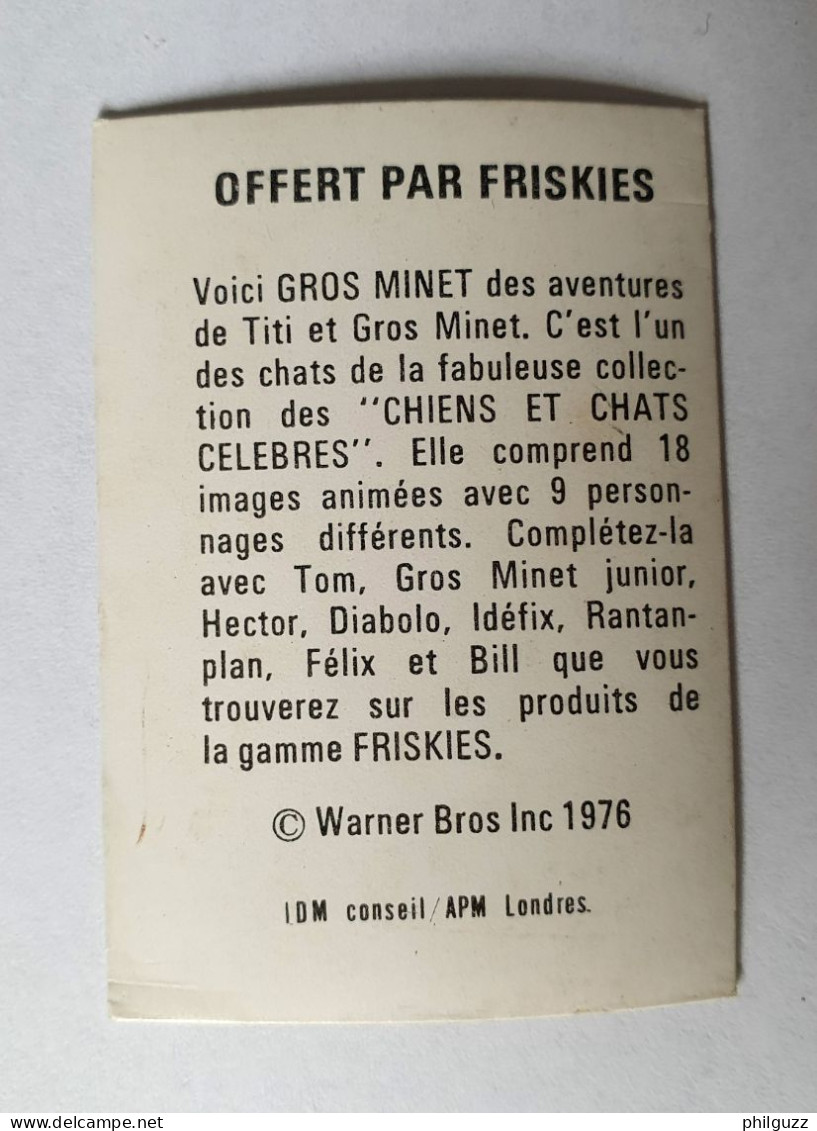 RARE IMAGE HOLOGRAPHIQUE PUBLICITAIRE FRISKIES GROS MINET BOXEUR (1) 1976 - Sammelbilder