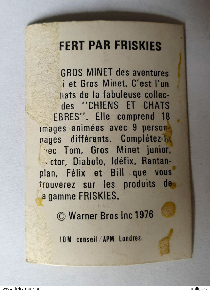 RARE IMAGE HOLOGRAPHIQUE PUBLICITAIRE FRISKIES GROS MINET BOXEUR (2) 1976 - Chromos