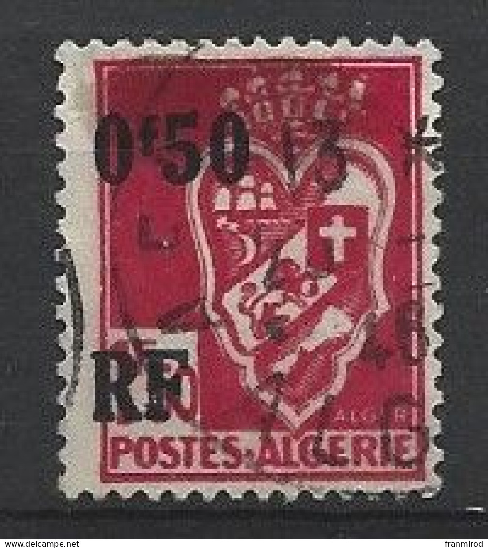 Algerie 1942 N 178 (yv) Armoireries D Alger  Oblitéré Legere Trace De Charniere - Timbres