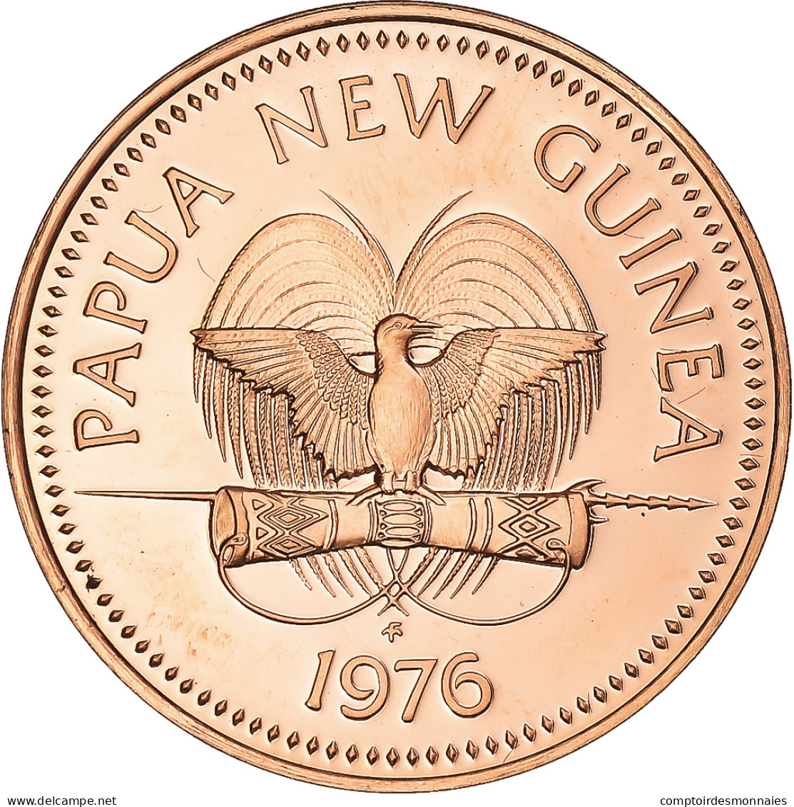 Monnaie, Papouasie-Nouvelle-Guinée, 2 Toea, 1976, Franklin Mint, Proof, FDC - Papua-Neuguinea