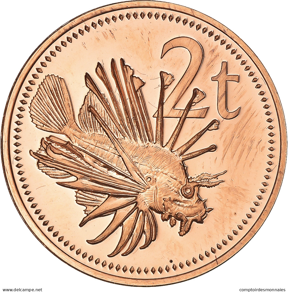 Monnaie, Papouasie-Nouvelle-Guinée, 2 Toea, 1976, Franklin Mint, Proof, FDC - Papua New Guinea