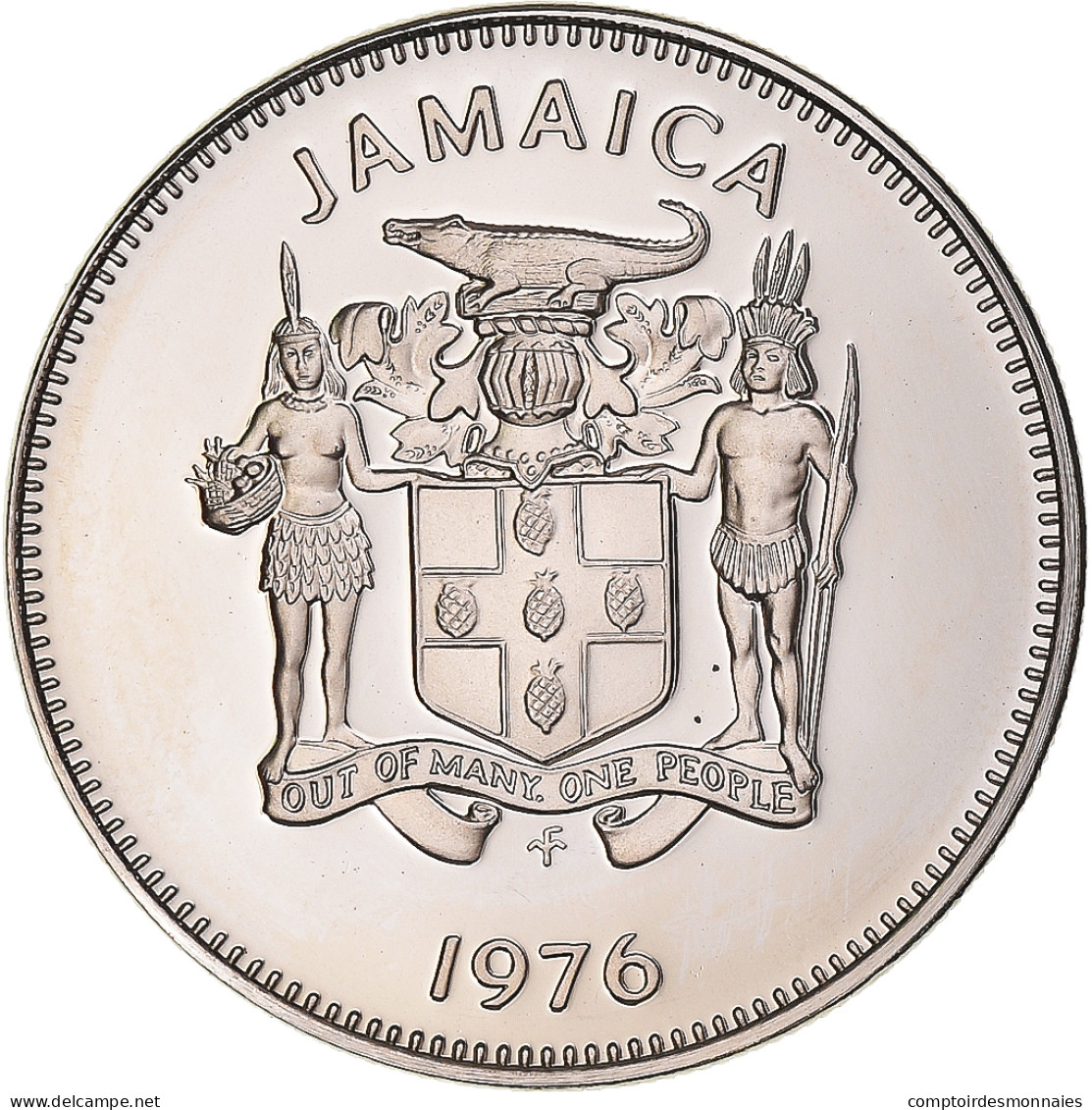 Monnaie, Jamaïque, Elizabeth II, 10 Cents, 1976, Franklin Mint, USA, Proof - Jamaica