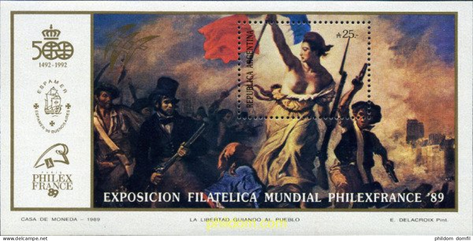 282025 MNH ARGENTINA 1989 BICENTENARIO DE LA REVOLUCION FRANCESA - Gebraucht