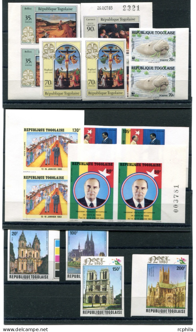 RC 24800 TOGO LOT DE 18 TIMBRES NON DENTELÉS NEUFS ** MNH TB - Togo (1960-...)