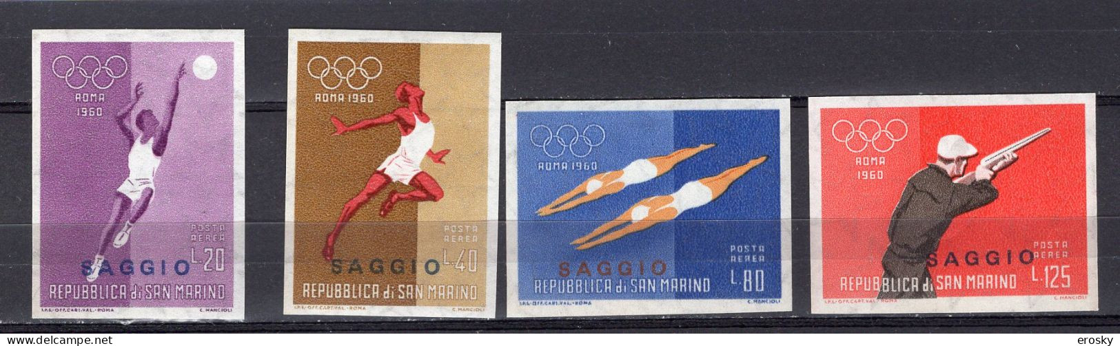 Y9132 - SAN MARINO Aerea Ss N°132/35 - SAINT-MARIN Aerienne Yv N°121/24 ** Specimen N.d. Bicoloured Gum - Airmail