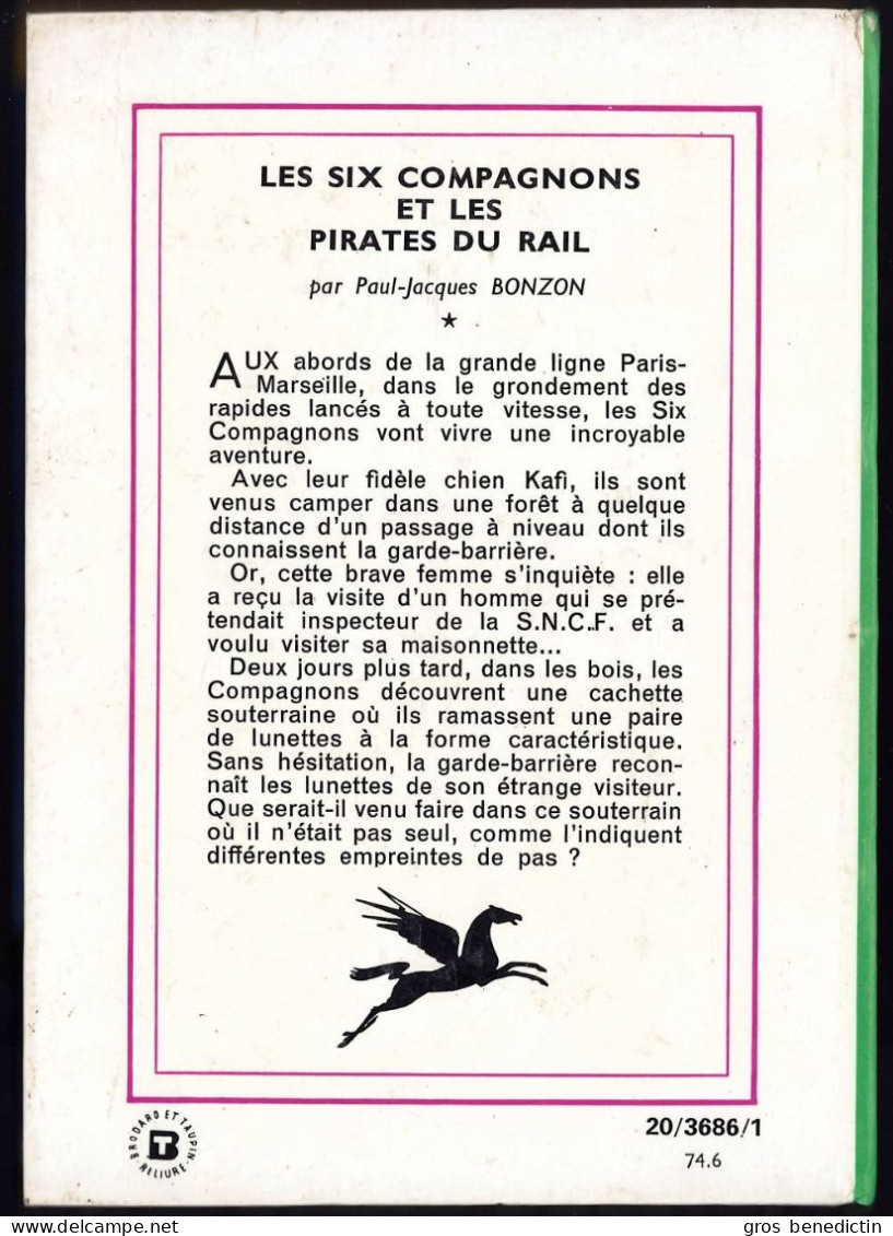 Hachette - Bibliothèque Verte - Paul-Jacques Bonzon - "Les Six Compagnons Et Les Pirates Du Rail" - 1974 - #Ben&6C - Biblioteca Verde