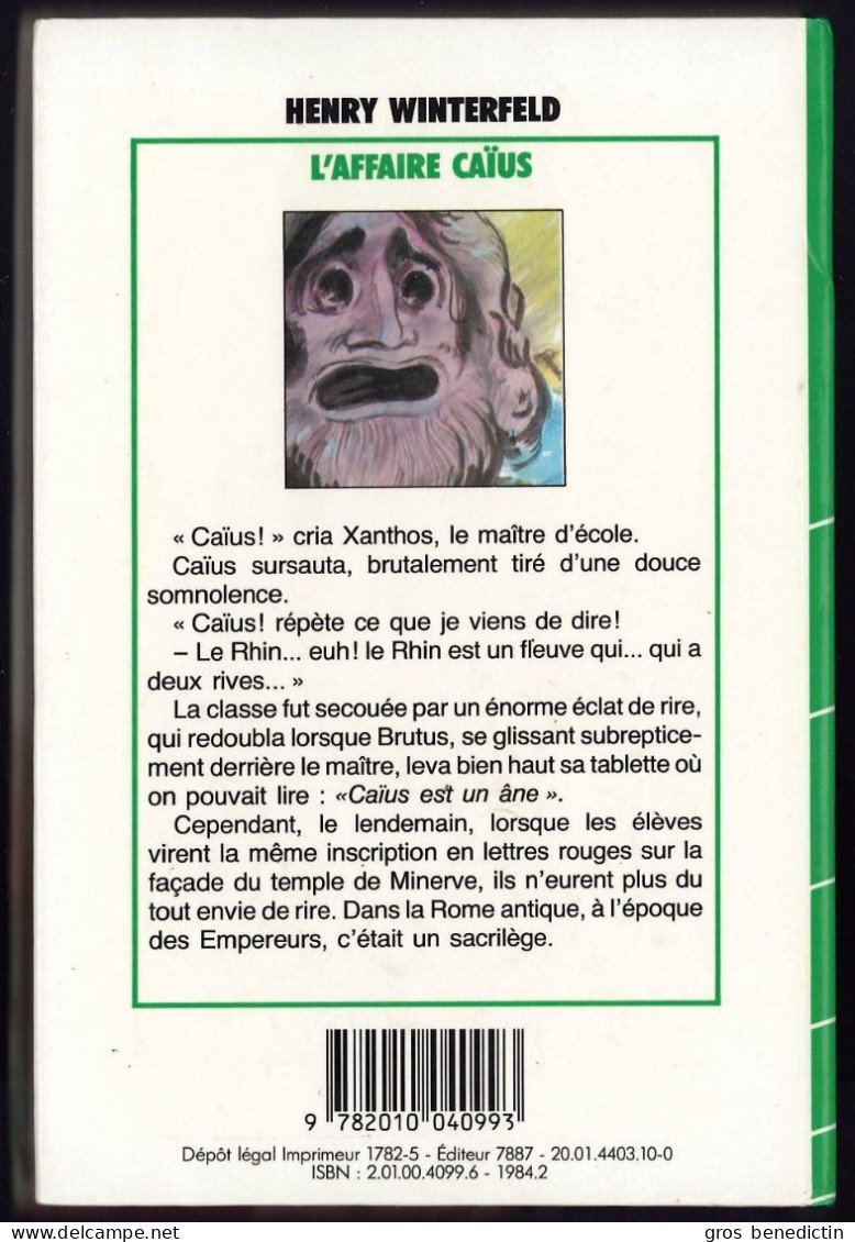 Hachette - Bibliothèque Verte - Henry Winterfeld - "L'affaire Caïus" - 1984 - #Ben&VteNewSolo - Bibliotheque Verte