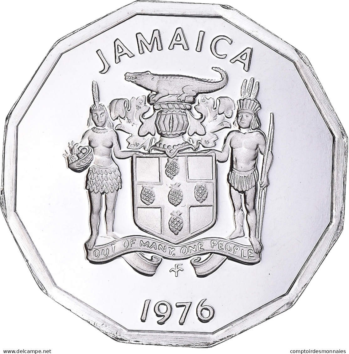 Monnaie, Jamaïque, Elizabeth II, Cent, 1976, Franklin Mint, USA, Proof, FDC - Jamaique