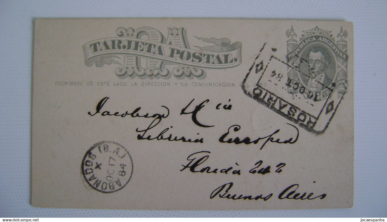 ARGENTINA - POSTAL TARGET SENT FROM ROSARIO TO BUENOS AIRES IN 1884 IN THE STATE - Lettres & Documents