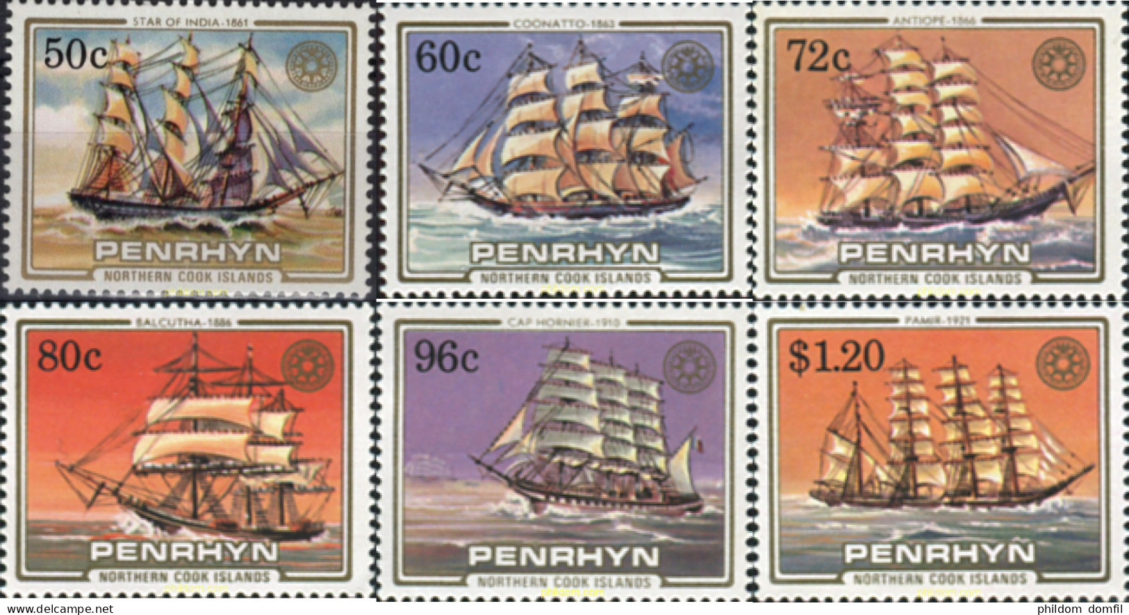 698135 MNH PENRHYN 1984 BARCOS DE VELA - Penrhyn