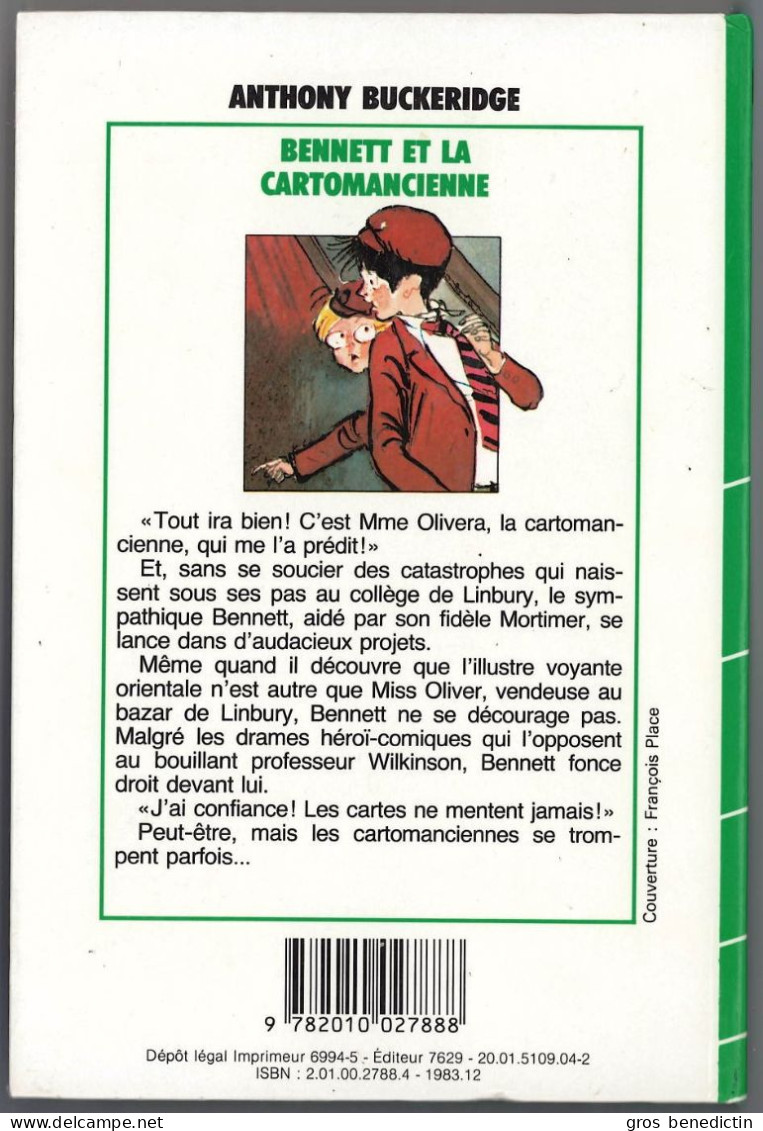 Hachette - Bibliothèque Verte - Anthony Buckeridge - "Bennett Et La Cartomancienne" - 1983 - #Ben&Bennett - Bibliothèque Verte