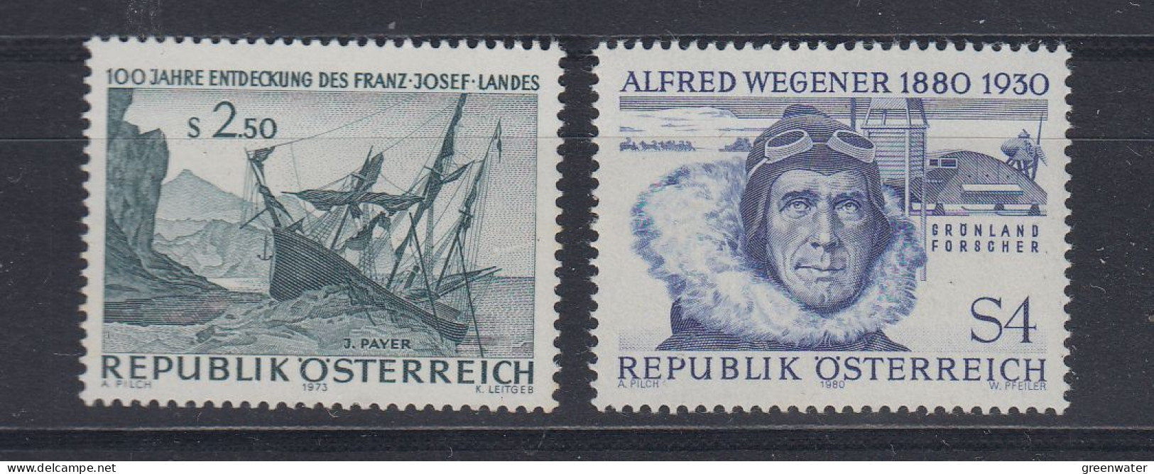 Austria Franz Josef Landes  & Alfred Wegener 2v ** Mnh (58592) - Arctic Expeditions