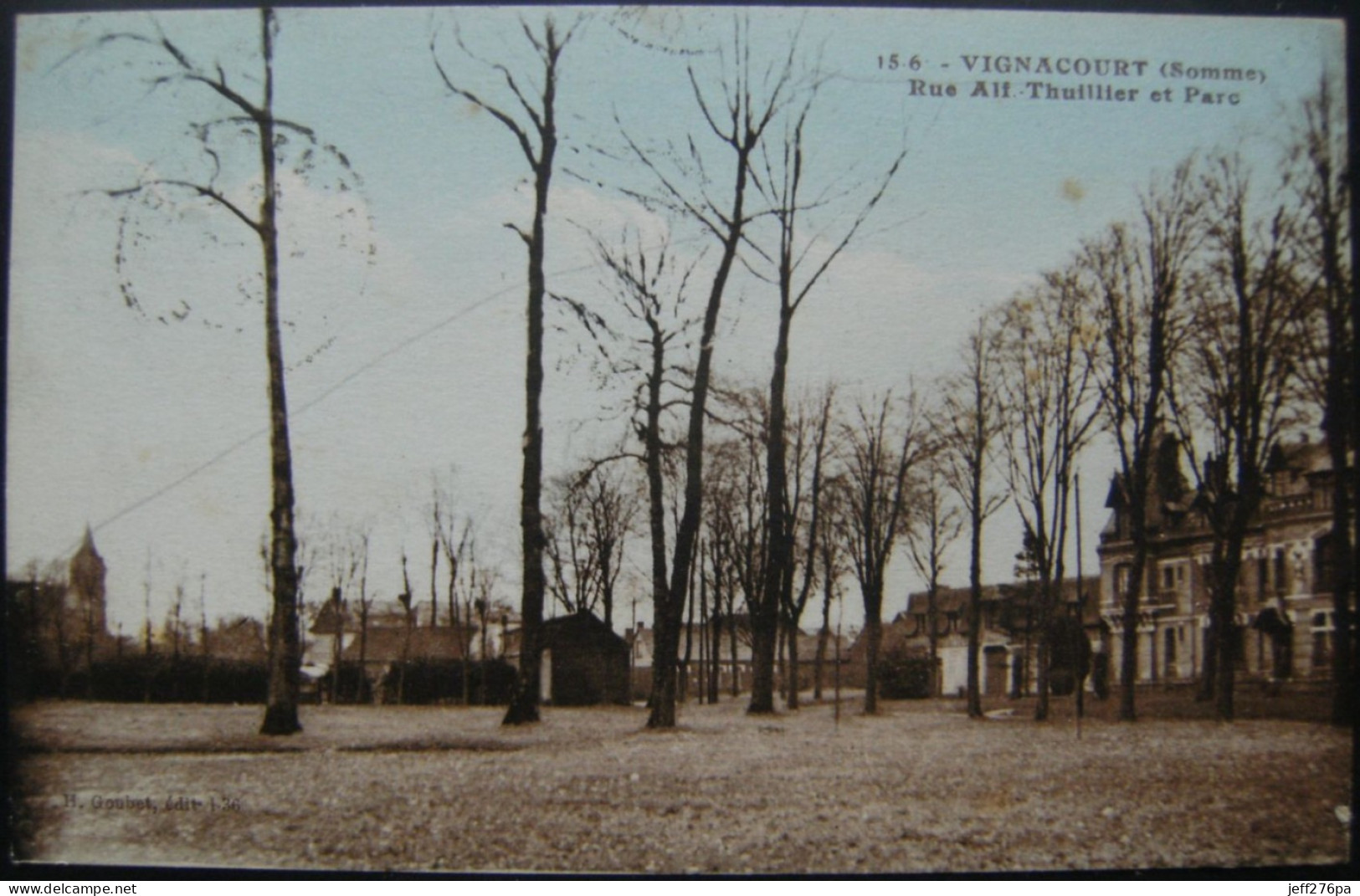 CPA 80 Vignacourt - La Rue Alf Thuillier Et Parc - Vue D'ensemble De La Place Du Bourg  A Voir ! - Vignacourt